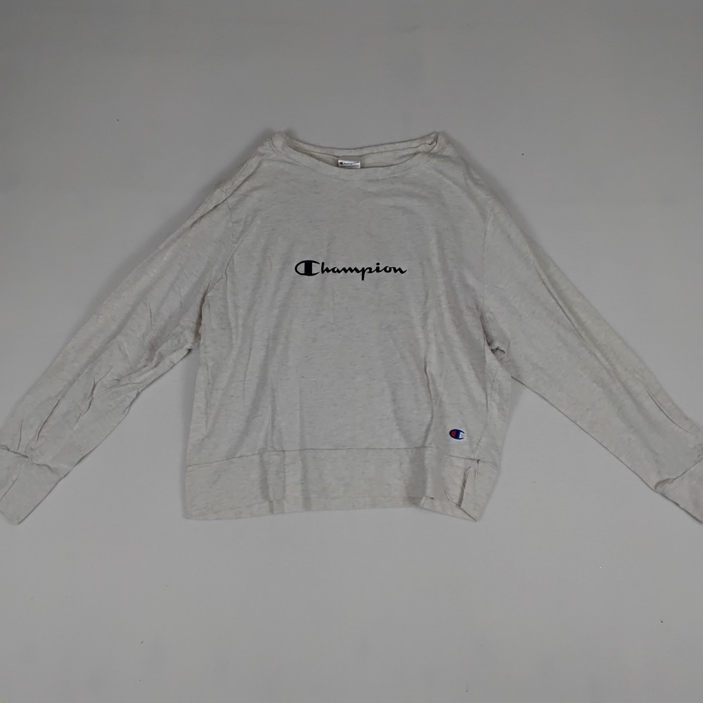 Women's Champion Heather Grey Classic Fit Long Sleeve T Shirt Sz Large